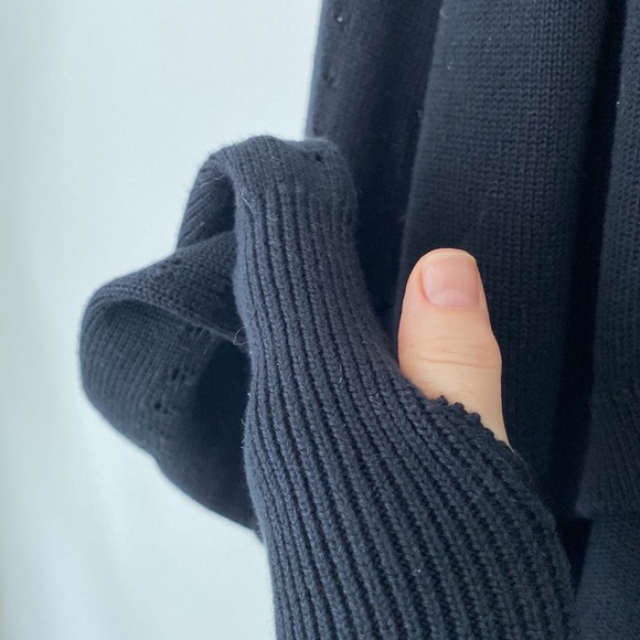 high low black sweater crotchet detail dance sweater ballet warmup sweater bloch - Picture 5 of 6